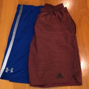 Men’s Size Large Gym Shorts Adidas, Under Amour